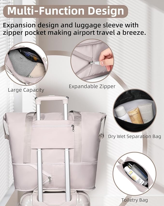 LARVENDER Luggage Sets 6 Piece Hardside Expandable Suitcase with Wheels TSA Lock, PC+ABS Hardshell Lightweight Travel Luggage Sets for Women, Glossy Champagne