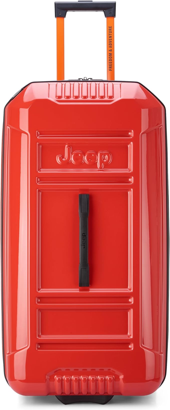 Jeep JH003B Hardside Expandable Luggage with Two Wheels, Tomato, Checked-Large 30 Inch