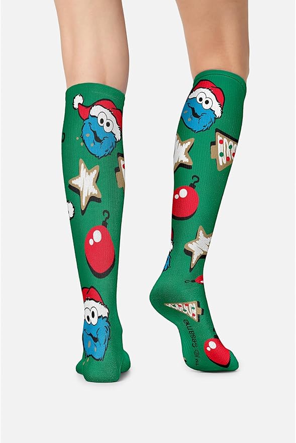 Cherokee Women's 10-15mmHg Compression Socks – Fun Print Knee Highs with Light Support, Soft Feel - PRINTSUPPORT