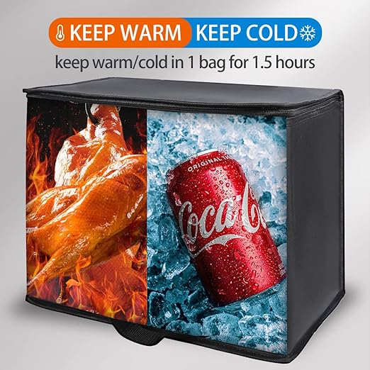 Bodaon Insulated Reusable Grocery Bags, X-Large Freezer Cooler Bag with Top, Catering Shopping Bag for Food Delivery/Travel/Groceries, Best Thermal Bags for Cold Frozen and Hot Food