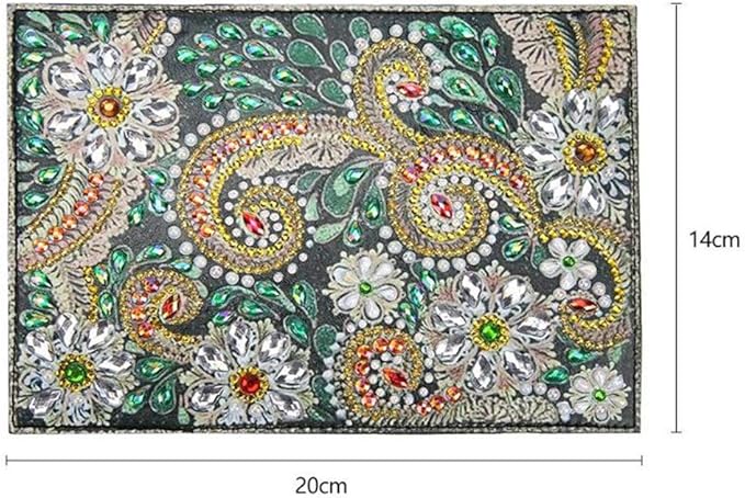 Passport Holder Cover 5D Diamond Painting Leather, DIY Crystal Rhinestone Painting Travel Passport Protective for Boarding Pass, ID Card, Driver's License-20X14CM (D)