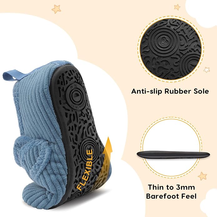 LeIsfIt Toddler Slippers Boys Girls House Shoes Soft Warm Kids House Slippers Slip on Cozy Bedroom Sock Shoes Non-slip Indoor Outdoor Slipper Shoe