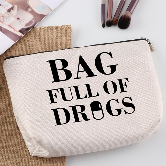 Nurse Practitioner Gifts Makeup Cosmetic Bags for Women Funny Medicine Cosmetic Bag Full of Pill for Best Friends Bestie Sister Daughter Birthday Christmas Gifts
