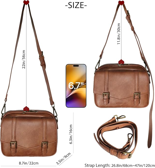 Women‘s Anti Theft RFID Blocking Small Vegan Leather Crossbody Bag Travel Purse With Built In Wallet Messenger Bag
