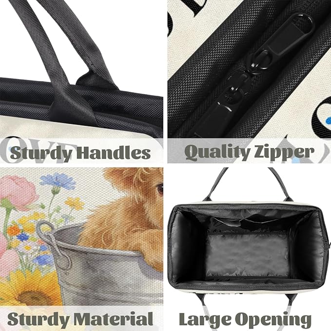 Travel Gym Carrying Bag - Highland Cow Overnight Weekender Bag for Women Men Girls - Shoulder Large Capacity Tote Bag for Travel, Yoga, School,Mommy Hospital Bag for Labor and Delivery