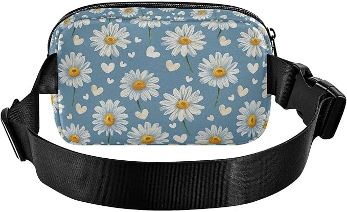 Daisy Hearts Fanny Pack for Women Men Water Resistant Fashion Waist Packs with Adjustable Strap Belt Bag for Travel Workout Jogging Hiking 21218857