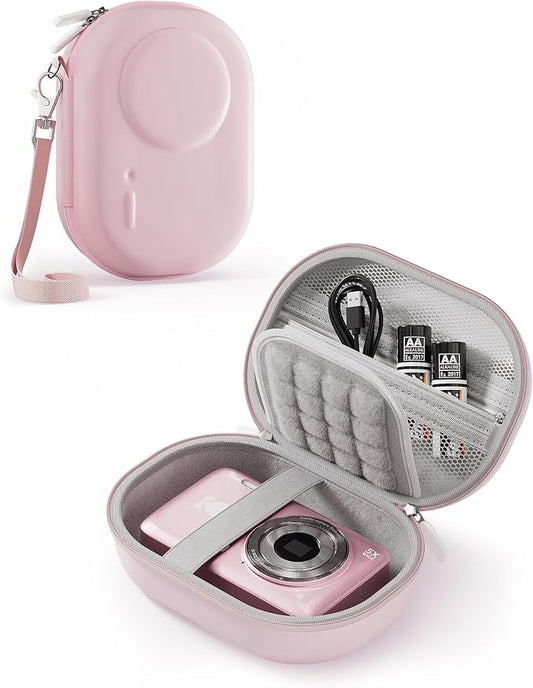 ProCase Camera Case for Kodak PIXPRO FZ55/FZ45/C1 Zoom, Compact Hard Shell with Snug Fit Protection, Small Digital Camera Travel Case with Mesh Pocket, Cute Portable Bag for Kids - Pink