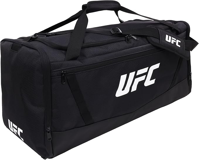 UFC Gym Bag, 25 Inch Extra Large Travel Duffel Bag for Men and Women, Shoe Compartment, MMA Workout Equipment and Sports Accessories, Black