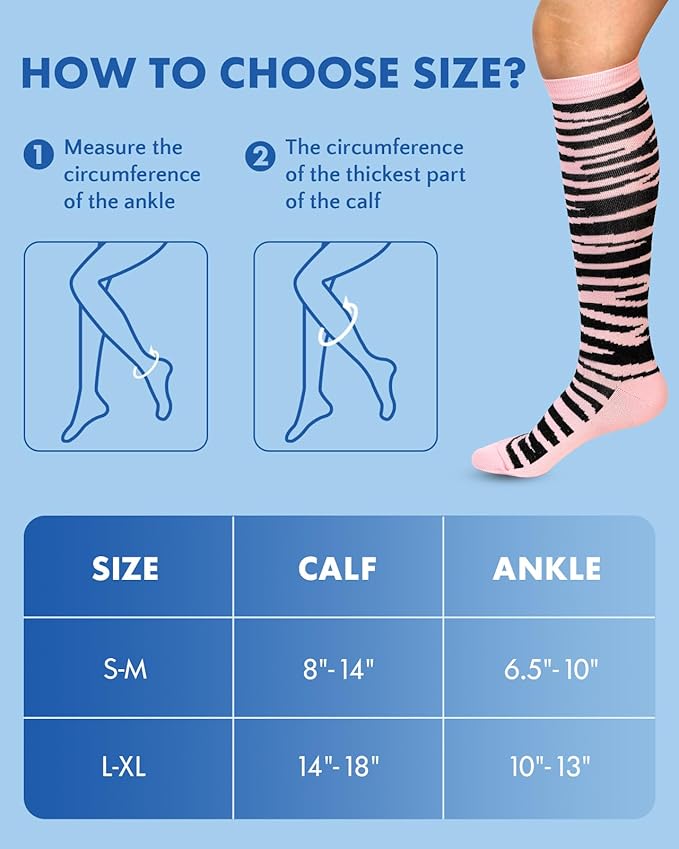 2Packs Compression Socks for Women - 15-20 mmHg Graduated Circulation Support for Nurses, Athletes and Travel