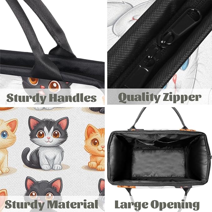 Cartoon Animals Cat Overnight Weekender Bag for Women Men Travel Duffel Bags Waterproof Luggage Carry on Sports Yoga Gym Bag