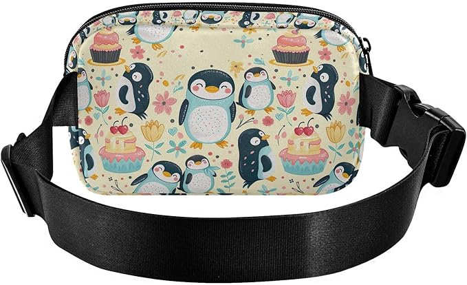Cute Penguin Fanny Pack for Women Men Water Resistant Fashion Waist Packs with Adjustable Strap Belt Bag for Travel Workout Jogging Hiking 21220165