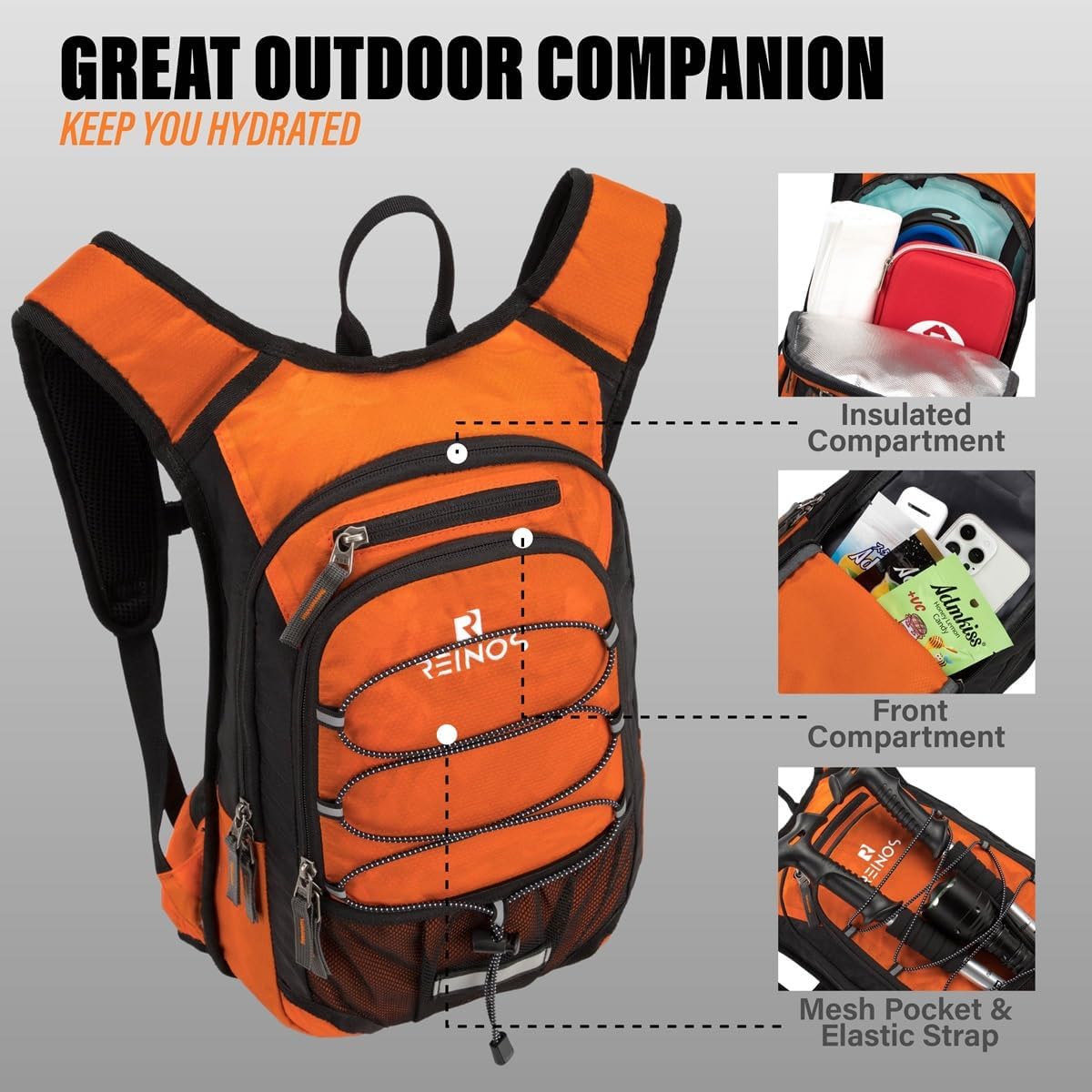 Hydration Pack Backpack with 3L Water Bladder for Men & Women, Hiking Daypack with Thermal Insulation | Running, Cycling, Camping, Skiing, Outdoor Activities