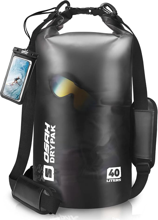 Waterproof Dry Bag, 5L/10L/20L/30L/40L Roll Top Lightweight Storage Backpack with Phone Case for Women & Men, Floating Waterproof Sack for Travel, Swimming, Kayaking, Paddle Board, Camping & Beach
