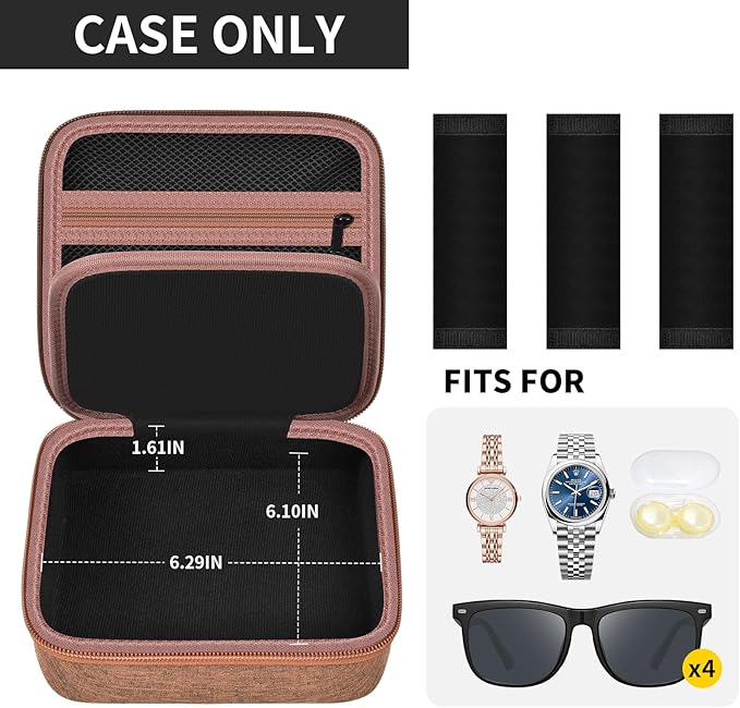 Travel Sunglass Organizer Case for Quay Polarized Sunglasses Men Women, Trendy Glasses Storage Box (Bag Only)