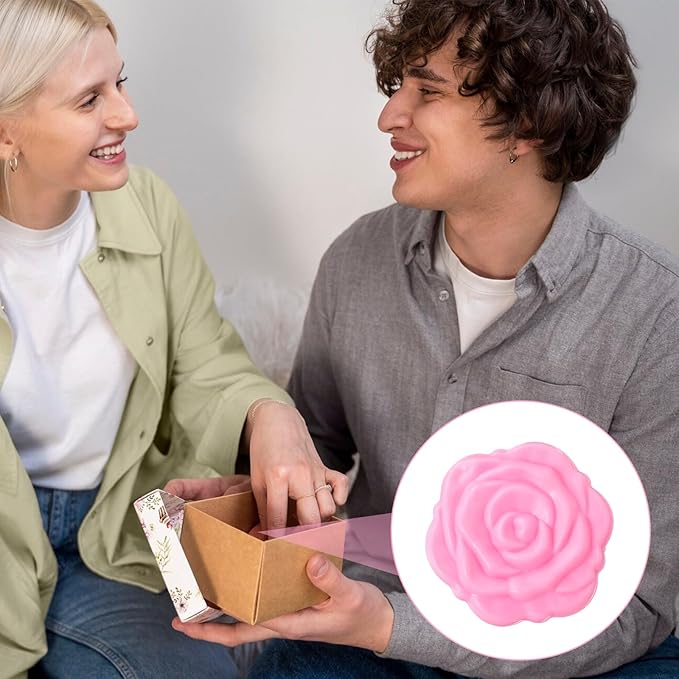 30 Pcs Pink Compact Mirror Bulk Plastic Portable Foldable Rose Flower Shaped Makeup Mirror Handheld Pocket for Women Girls Bridesmaids Travel Wedding Tea Party