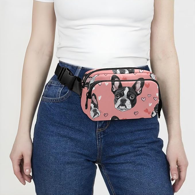 Kawaii French Bulldog Fanny Pack for Women Men Water Resistant Fashion Waist Packs with Adjustable Strap Belt Bag for Travel Workout Jogging Hiking 21219034