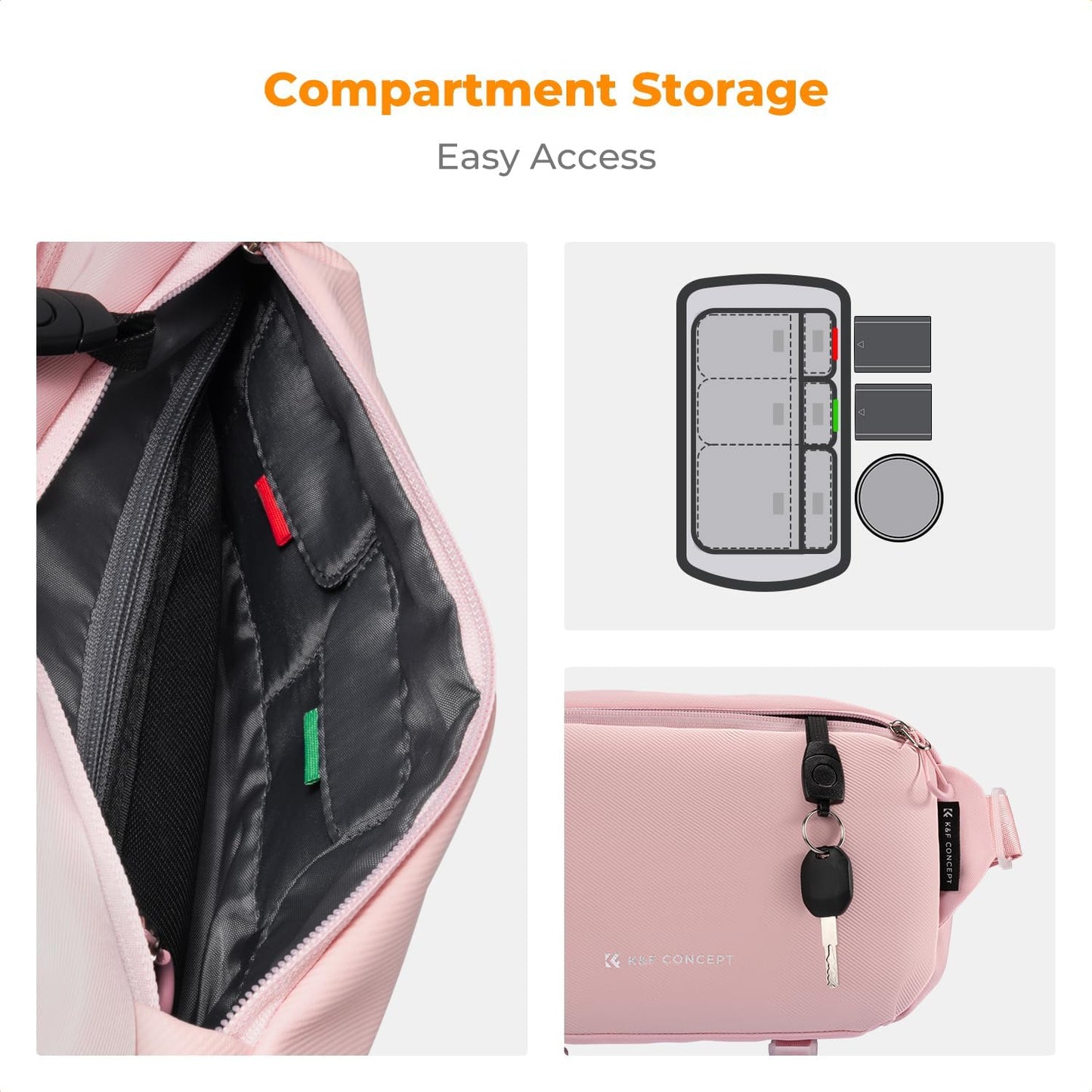 K&F Concept 2 in 1 Sling Bag Everyday Shoulder Bag & Multifunction Photography Crossbody Camera DSLR Backpack Portable Bag