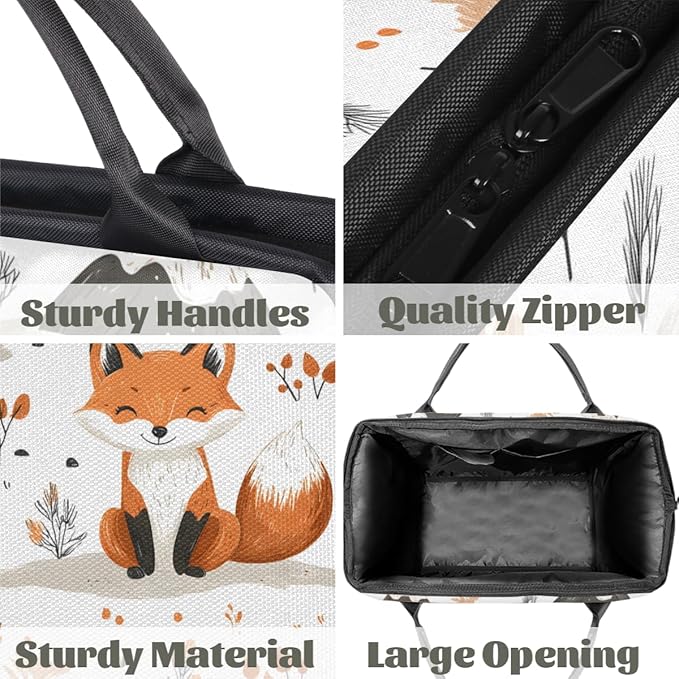 Fox Overnight Weekender Bag for Women Men Travel Duffel Bags Waterproof Luggage Carry on Sports Yoga Gym Bag