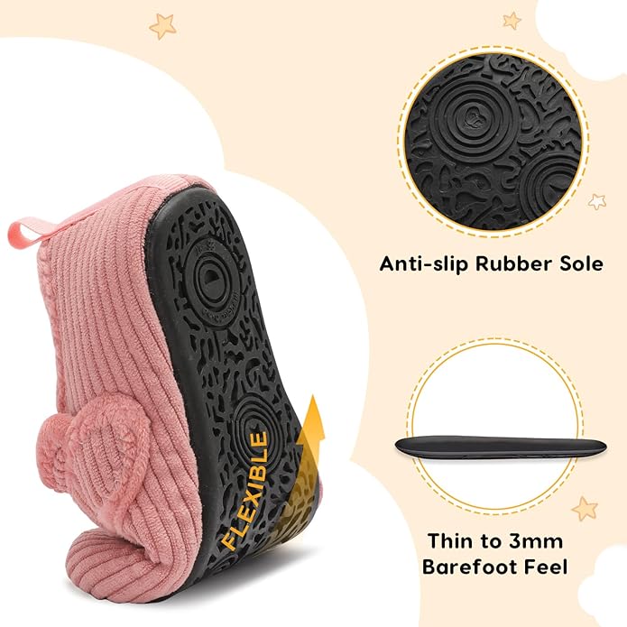 LeIsfIt Toddler Slippers Boys Girls House Shoes Soft Warm Kids House Slippers Slip on Cozy Bedroom Sock Shoes Non-slip Indoor Outdoor Slipper Shoe