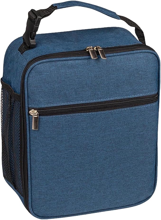 Insulated Lunch Bag for Men and Women, Leakproof Lunch Box with Mesh Pockets for Work, Gym, Travel or Camping, Lightweight and Easy Clean