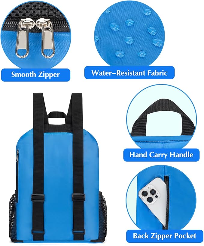 Drawstring Backpack Sandproof Beach Backpack with Shoe Compartment & Wet Pocket Waterproof Mesh Swim Bag Pool Bag for Gym, Travel and Workout Gear (Blue)