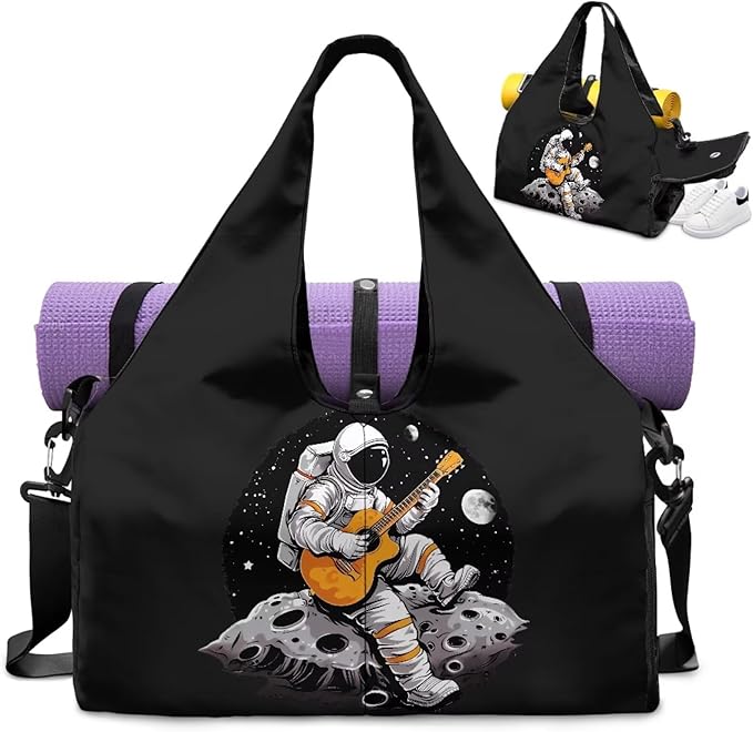 Gym Bag Mens Seperate Compartment Workout Bag with Mat Holder Wet Pocket, Sports Duffel Bag Carry On Sweaty Gym Gear for Pilates Running