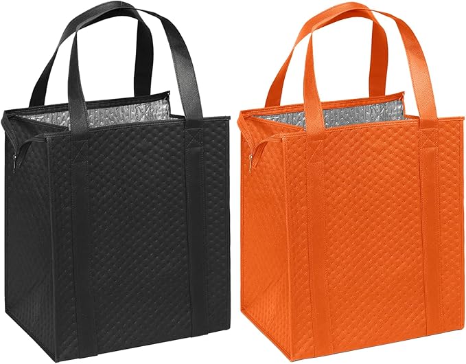 Mediz Hannah Direct Large Capacity Heavy Duty Insulated Smart Shopping Bag - Strong Reusable Grocery Tote 2 Pack