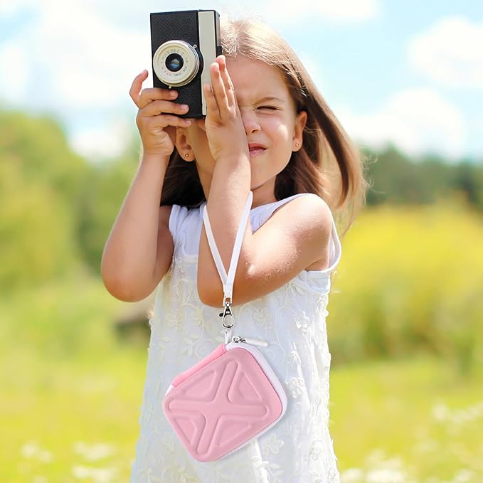 Digital Camera Case for AbergBest 21 Mega Pixels 2.7" LCD Rechargeable HD/Kodak Pixpro/Canon PowerShot ELPH 180/190/Sony DSCW800/DSCW830 Cameras, Travel Carrying Protective Case for Camera- Pink