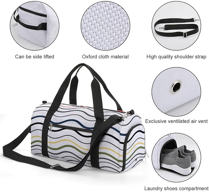Gym Bag for Men & Women Duffle Bag for Travel with Shoe Compartment Sports Weekender Overnight Bag