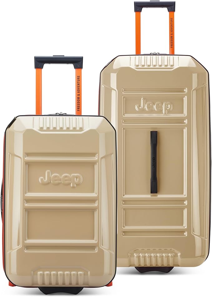 Jeep JH003B Hardside Expandable Luggage with Two Wheels, Warm Sand, 2 Piece Set 21/30 Inch