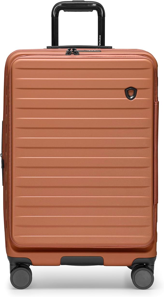 Traveler's Choice Novia Top Opening Expandable Polycarbonate Luggage with Spinner Wheels, Autumn Leaves, 25-Inch Medium