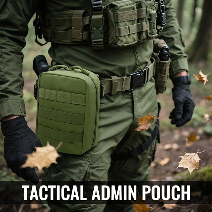 Qavctw Tactical Pouch Utility Organizer Molle Pouches EMT Ifak Medical First Aid Kit Utility Pouch with Two Zippers for Outdoor Tactical Survival Bag