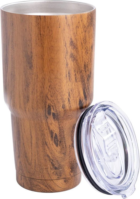 NORDAY | Tumbler with Lid - 30oz - Wood Insulated Tumbler - Stainless Steel Tumblers - Double Wall Vacuum Insulated Travel Coffee Mug for Car Cup Holder - Keeps Temperature for 24hr - Anti Spill Lid