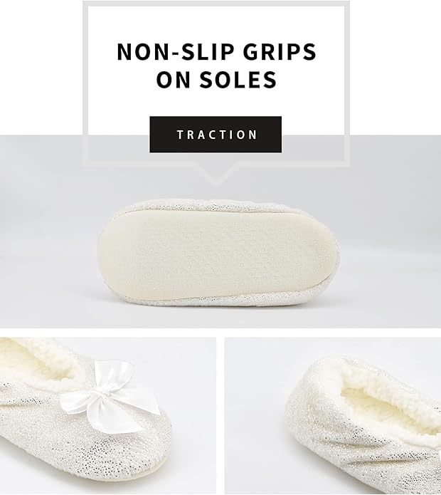 Panda Bros Slipper Socks for Women Grippers, Fuzzy Cozy Fleece Slipper Socks, Soft, Warm House Slippers