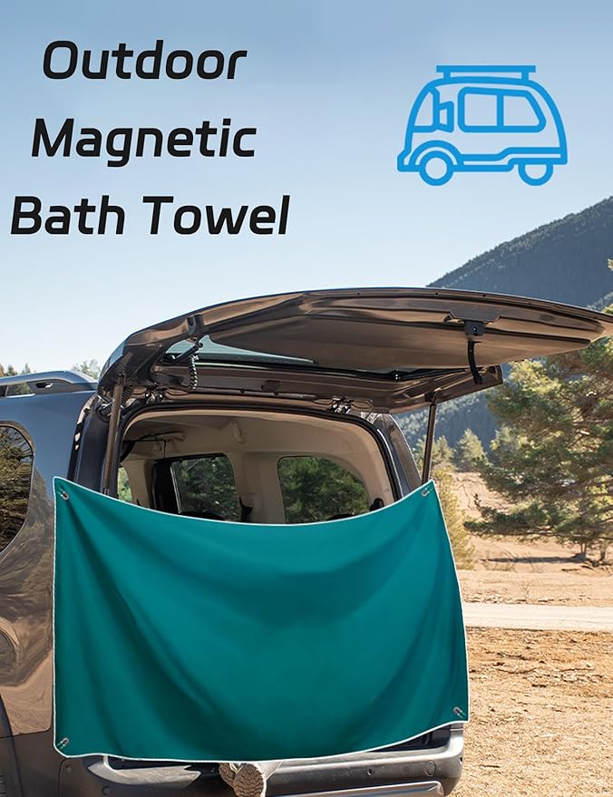 Magnetic Beach Towel Oversized Quick-Dry Microfiber Towel with Magnetic Closure, Super Absorbent & Sand-Resistant for Beach, Pool, Travel, Gym & Camping 75"x30" (Gray)