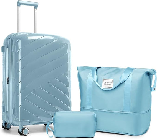 Carry On Luggage 22x14x9 Airline Approved, 20 Inch Expandable Hardshell Luggage Carry-on Suitcases with Spinner Wheels, Carry On Suitcase Set for Women (BLUE)