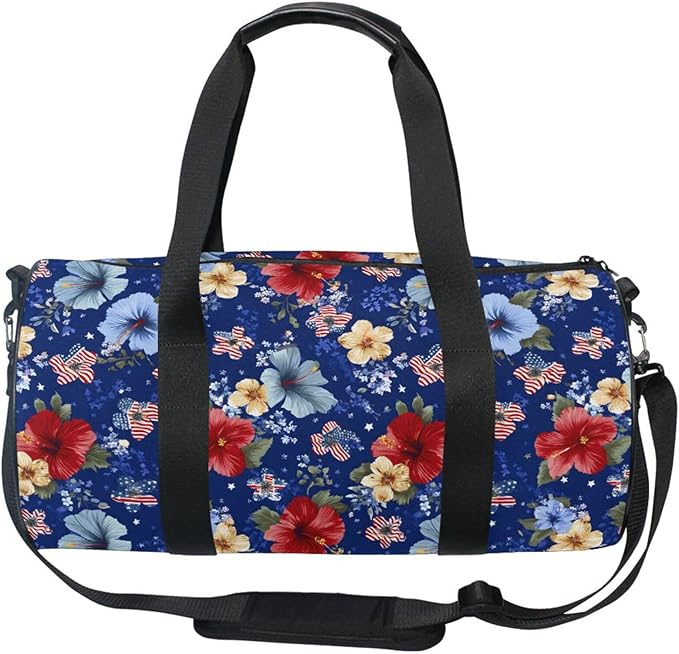 MNSRUU Sports Duffel Bags, Flowers Athletic Gym Bag Overnight Workout Travel Tote Luggage for Men Women Yoga