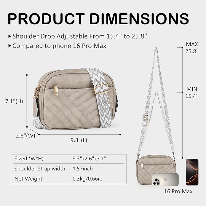 TANTOMI Small Crossbody Bags for Women, Small Purses with Card Slots Phone Purse Wide Adjustable Strap