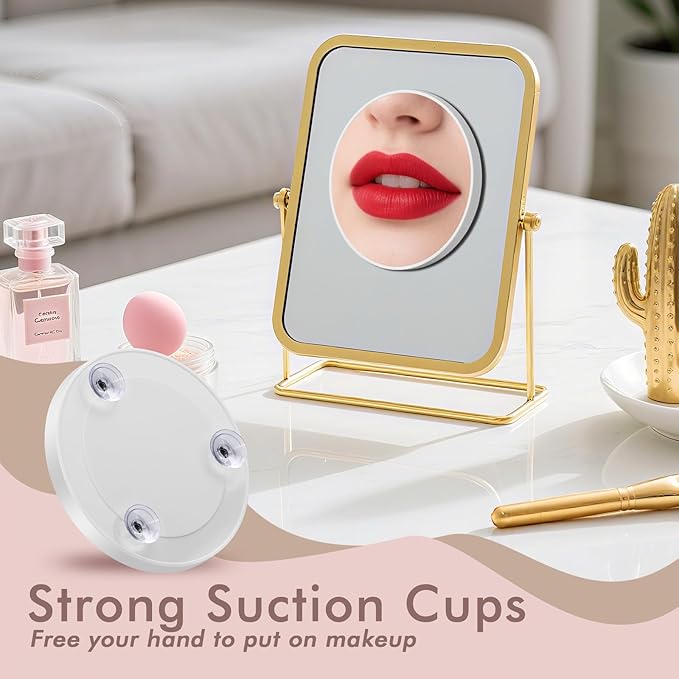 Magnifying Mirror 40X with Suction Cups, 4.5inch Travel 40X Magnified Round Makeup Mirror with High Magnification, Make up Mirror with Tweezers Sets, Ultra Thin of 0.38inch, Lightweight of 0.165lb