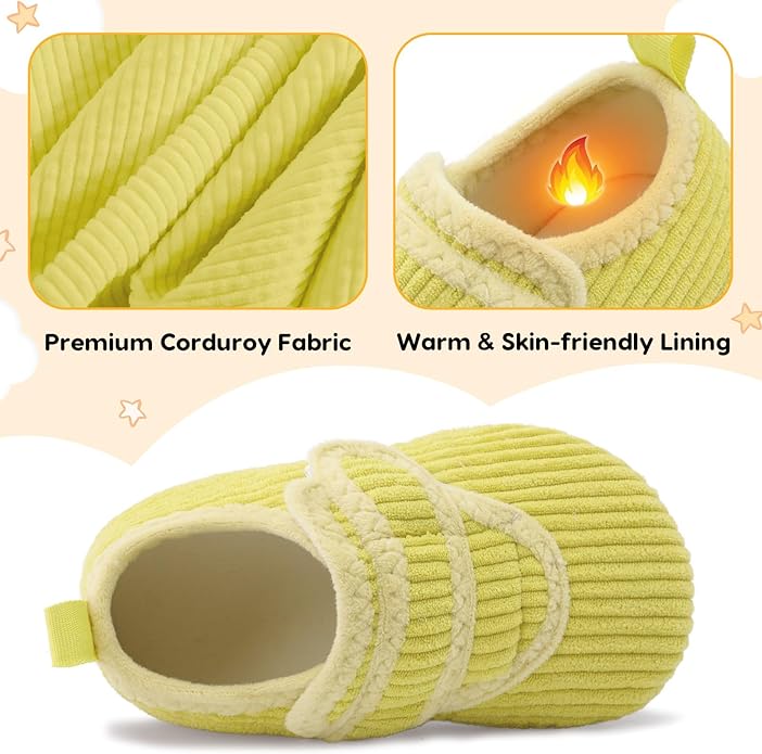 LeIsfIt Toddler Slippers Boys Girls House Shoes Soft Warm Kids House Slippers Slip on Cozy Bedroom Sock Shoes Non-slip Indoor Outdoor Slipper Shoe