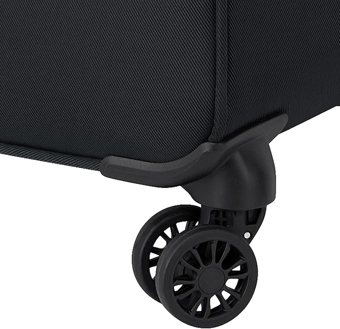 DELSEY PARIS Sky Max 2.0 Softside Expandable Luggage with Spinner Wheels, Black, Checked-Medium, 24 Inch