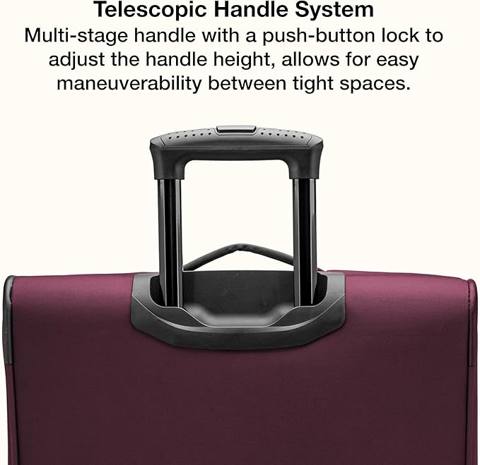 U.S. Traveler Anzio Softside Expandable Luggage with Spinner Wheels, Burgundy, 2-Piece Set (22/30)