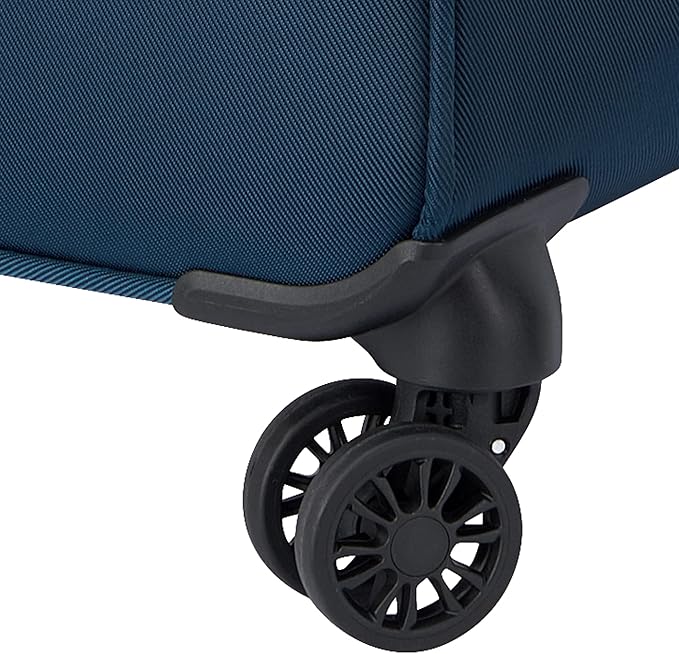 DELSEY PARIS Sky Max 2.0 Softside Expandable Luggage with Spinner Wheels, Blue, Checked-Large, 28 Inch