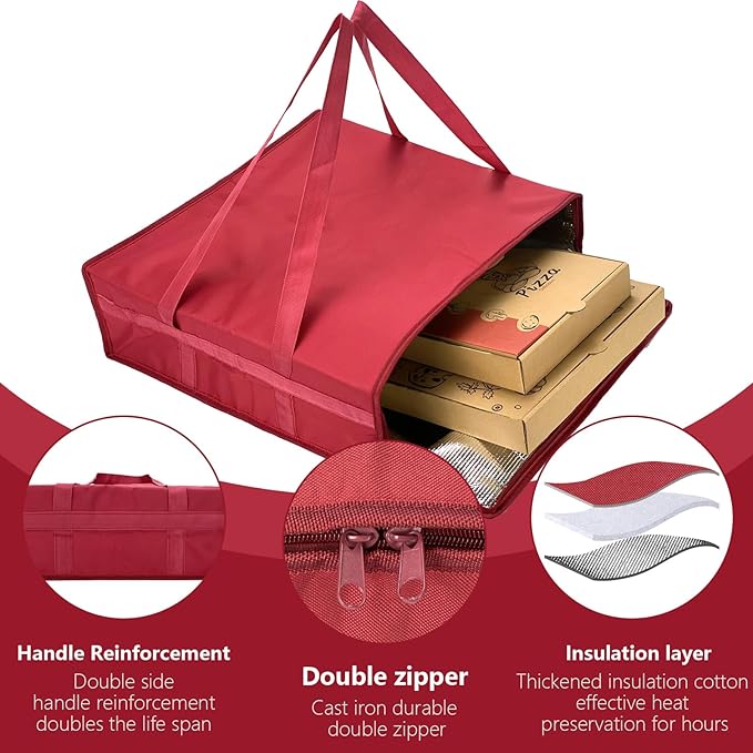 Yalin XXXL Large Insulated Cooler Bag, Styrofoam Cooler of Keep Food Hot or Cold, Reusable Double Zipper Food Delivery Bag for Grocery Shopping, 23" W x 15" H x 14" D