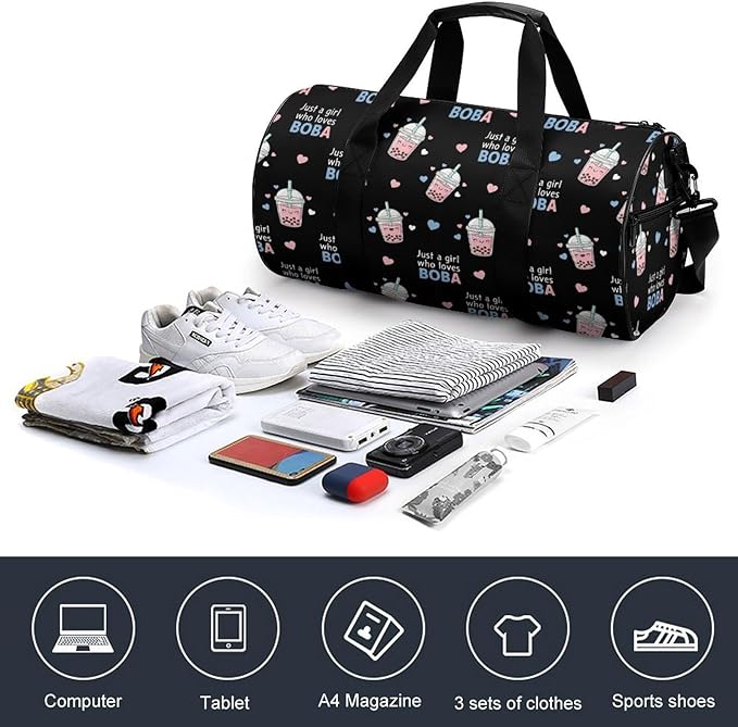 Gym Sports Duffle Bag Just A Girl Who Loves Weekender Carry on Beach Yoga Overnight Luggage Bag Travel Training Workout Bags