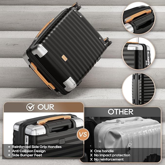 Joyway Luggage Set 3-Piece PP Hardshell Luggage with TSA Lock & Spinner Wheels – Lightweight Suitcase Set with Corner Protectors for Effortless Travel
