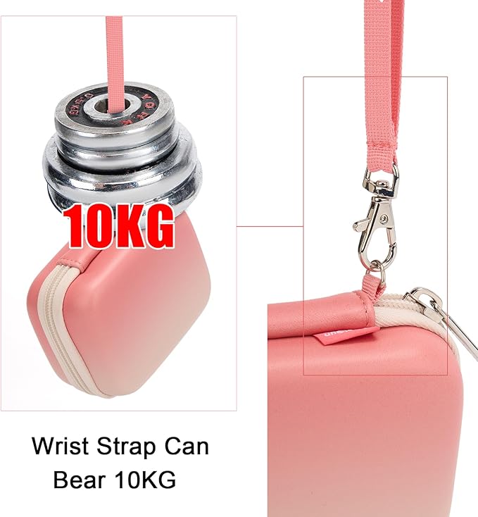 Cwatcun Digital Camera Case, Small Camera Pouch Carrying & Protective Case for AbergBest 2.7" LCD Kodak Pixpro/Canon PowerShot ELPH 180/190 / DSCW830 Travel Cameras, Waterproof Shockproof Case, Pink