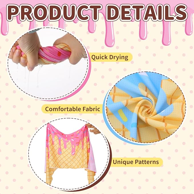 Booson 12 Pcs Baseball Drip Cooling Towels 40"x12" Cream Baseball Ice Towel Party Favors for Boys Girls Player Coach Sport Team Gifts Stuffer