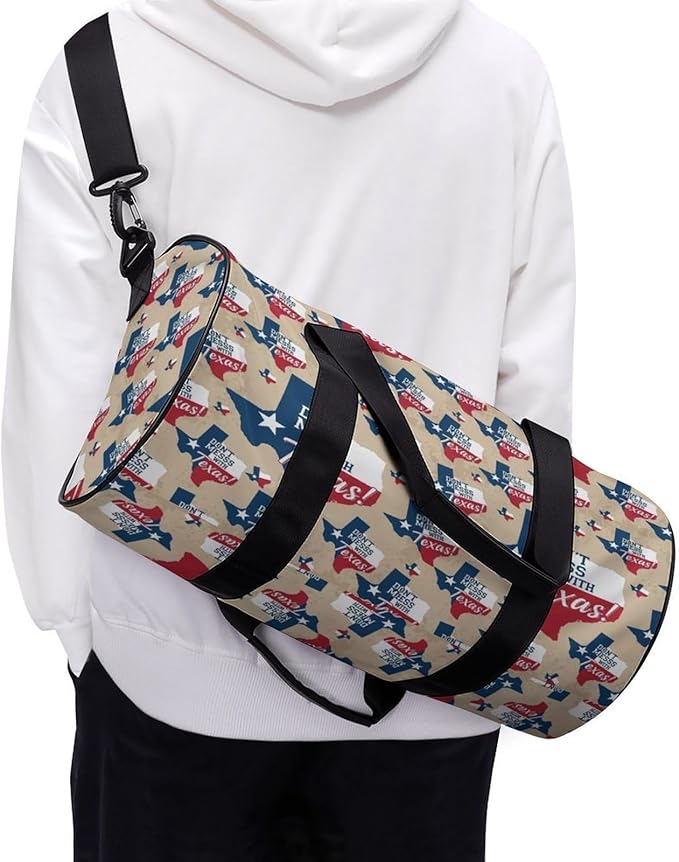 Travel Sports Lightweight Carry On Bag Dont Mess with Texas Vintage Retro Flag Weekender Overnight Bag Dance Sports Gymnastics Bags for Men Women