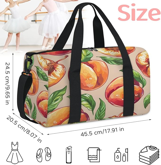 Pink Peach Travel Duffle Bag for Women Men, Overnight Weekender Bag, Carry on Tote for Sport Gym